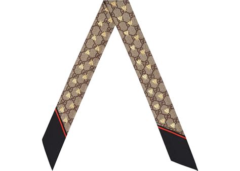 Gucci Gg Bees Silk Neck Bow 